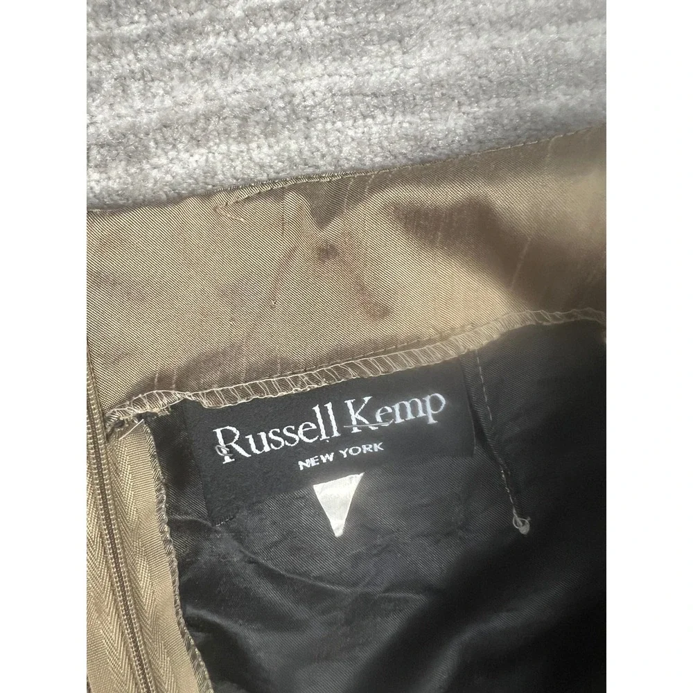 Russell Kemp Pant Suit Women 14 Gold Pink Metallic Formal Open Front Made in USA